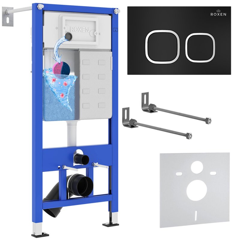 Инсталляция для подвесного унитаза 4 в 1 Roxen StounFix Dual Fresh 828474 с аромадозатором